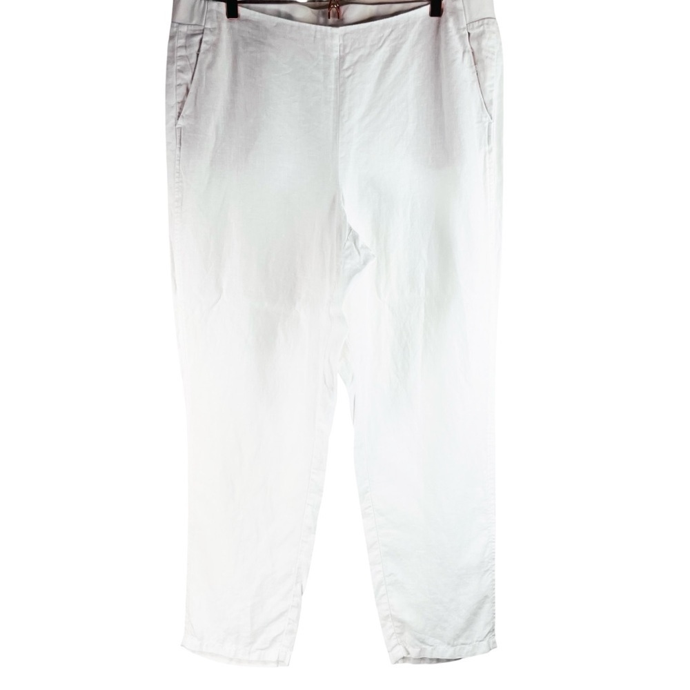J. Jill Women’s Love Linen White 100% linen Pants Side Pockets Size XL